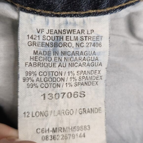 Riders Boot Cut Denim Jeans Womens 12 Long Blue Mid Rise Dark Wash - Picture 5 of 9